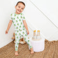 Shabbat Dinosaur Bamboo Two Piece Short Sleeve Pajama Set