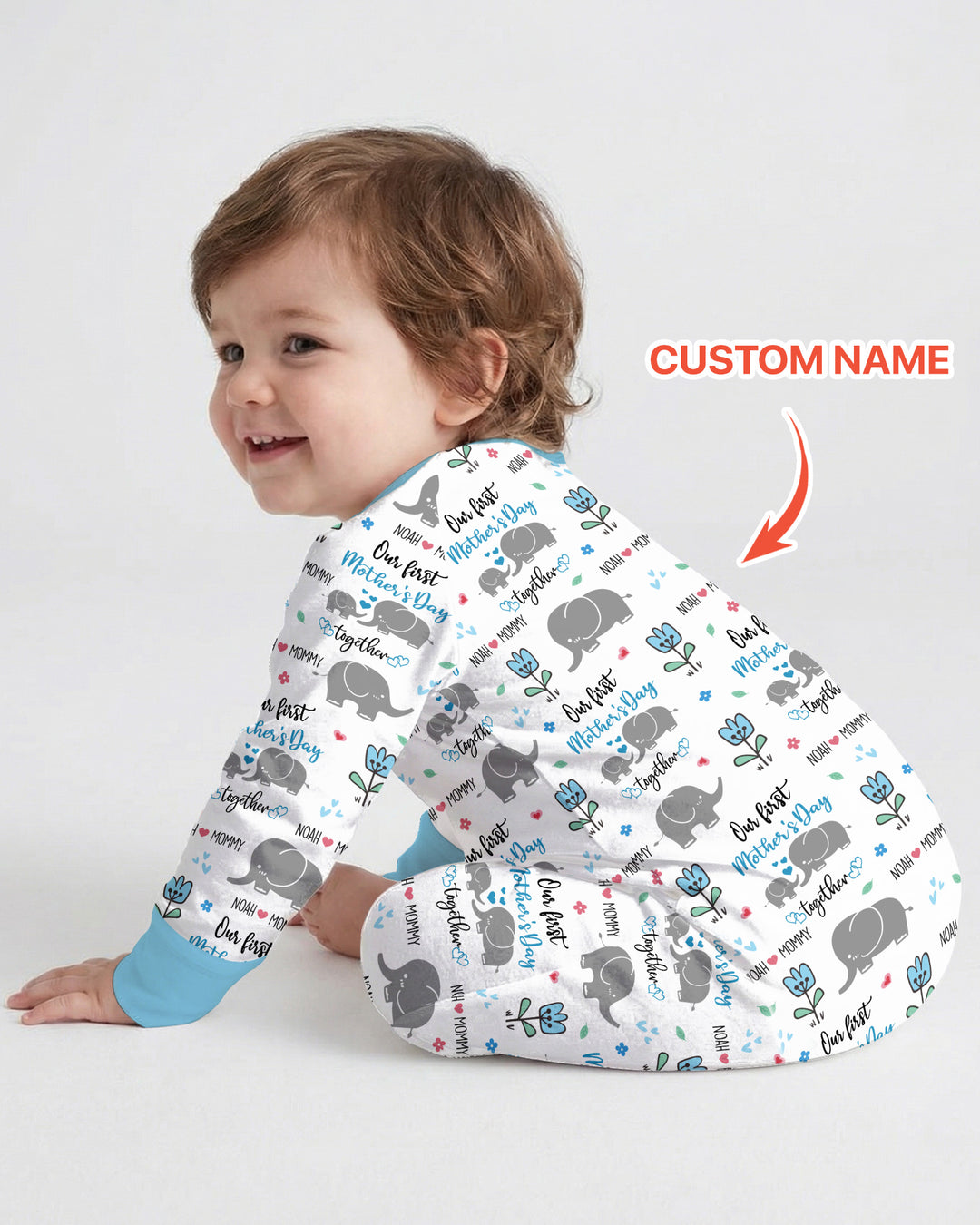 Custom Name Elephant Our First Mother's Day Convertible Zippy