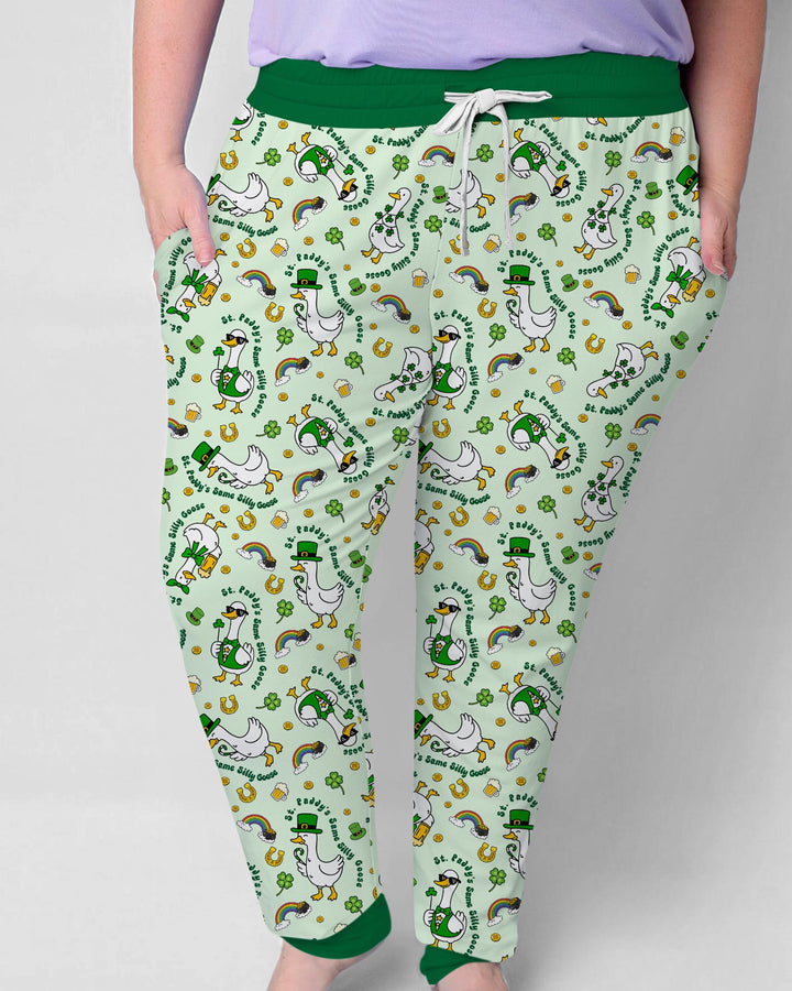 St. Patrick's Day Silly Goose Women Pajama Set