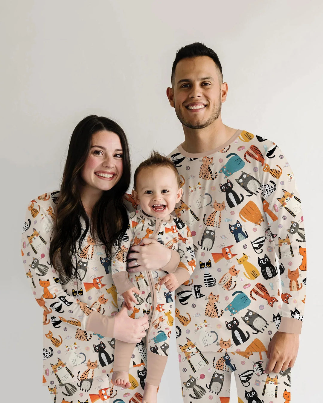 Goofy Mischief Cat Family Matching Bamboo Women Pajama Set