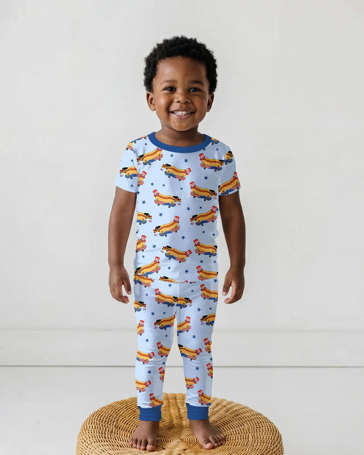 American Hot Dog Bamboo Two Piece Short Sleeve Pajama Set