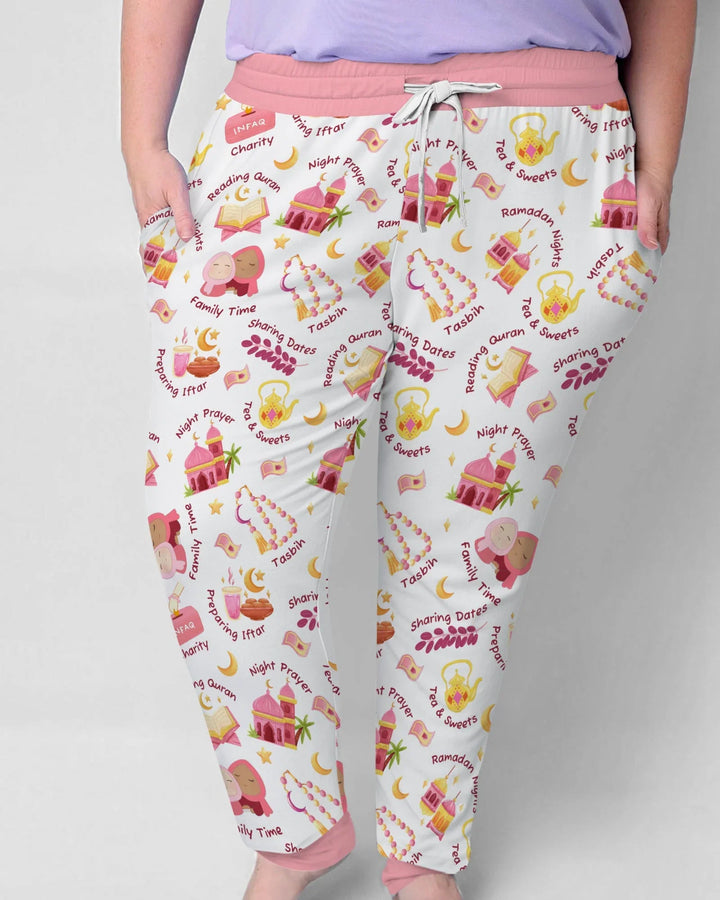 Ramadan Mubarak Matching Family Women Pajama Set