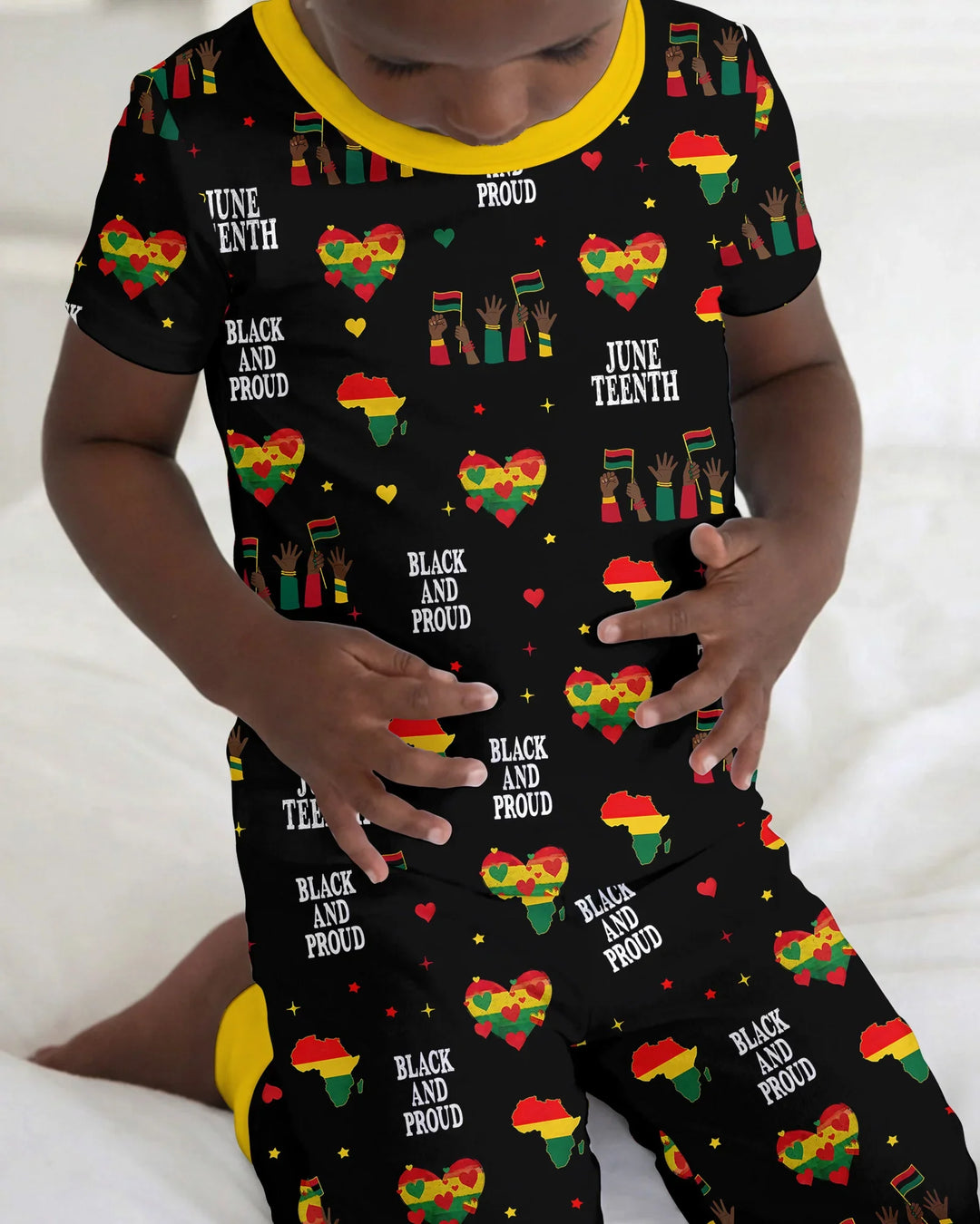 Juneteenth Black and Proud Bamboo Two Piece Short Sleeve Pajama Set