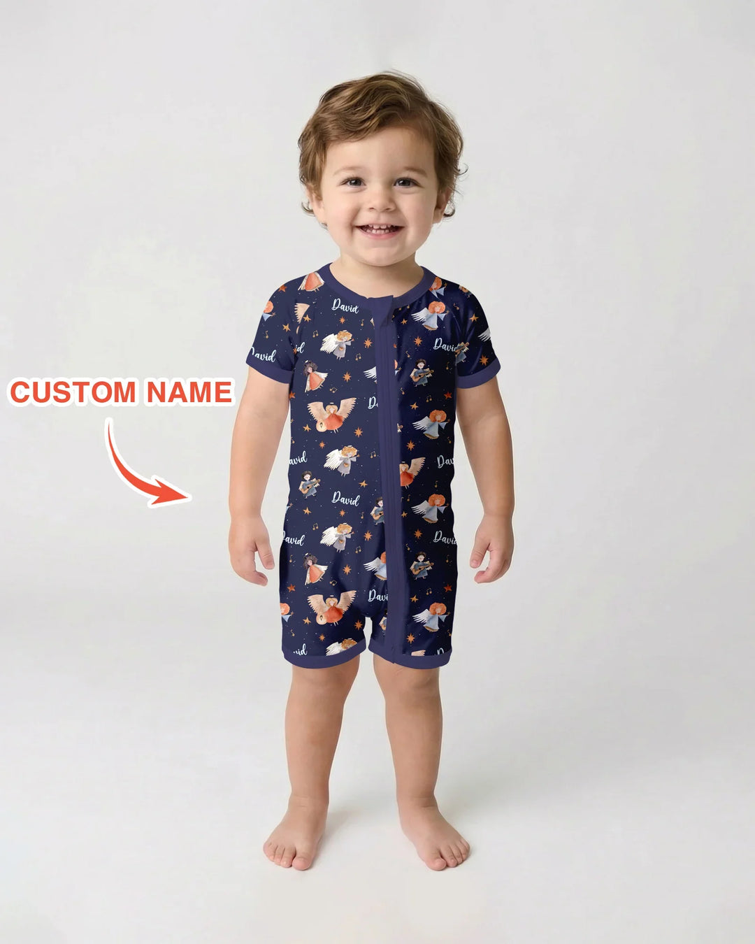 Guardian Angels Custom Name Bamboo Shorty Zippy