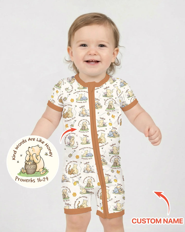 Kind Words Are Like Honey Custom Name Bamboo Shorty Zippy