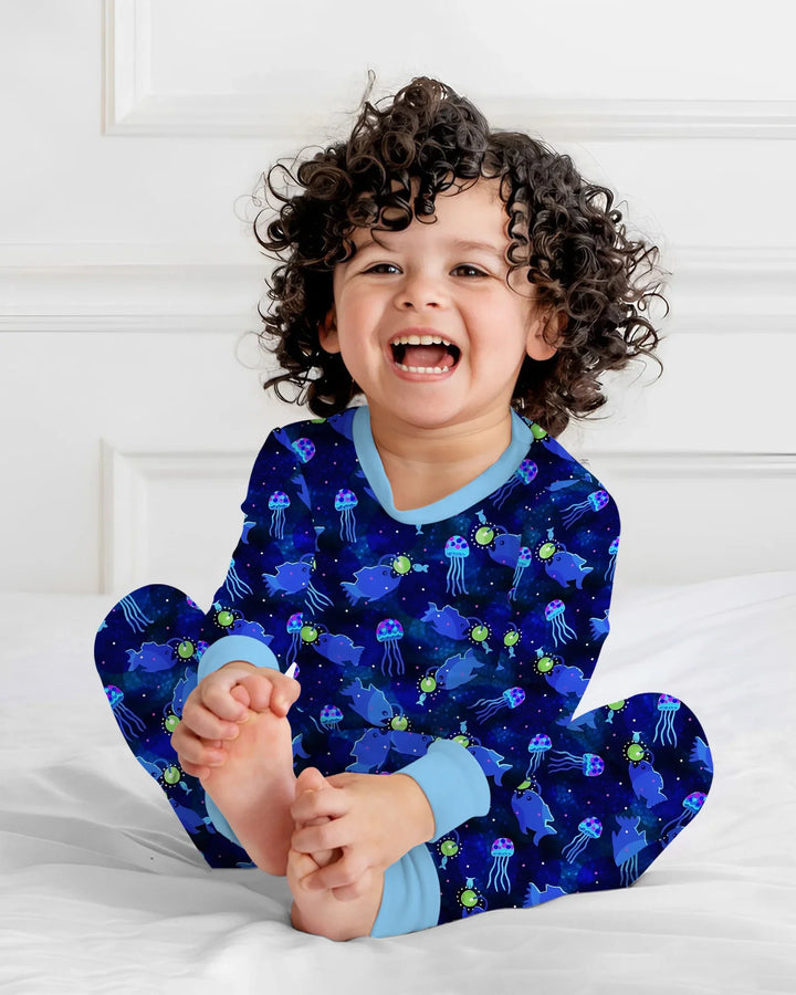 Happy Glow Fish Bamboo Two Piece Long Sleeve Pajama Set