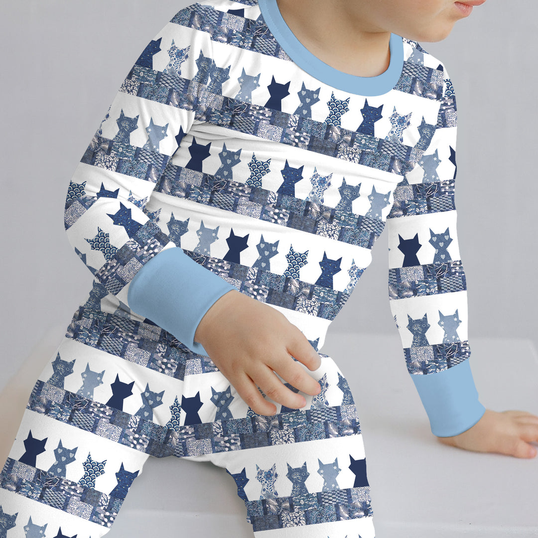 Midnight Feline Two Piece Long Sleeve Pajama Set