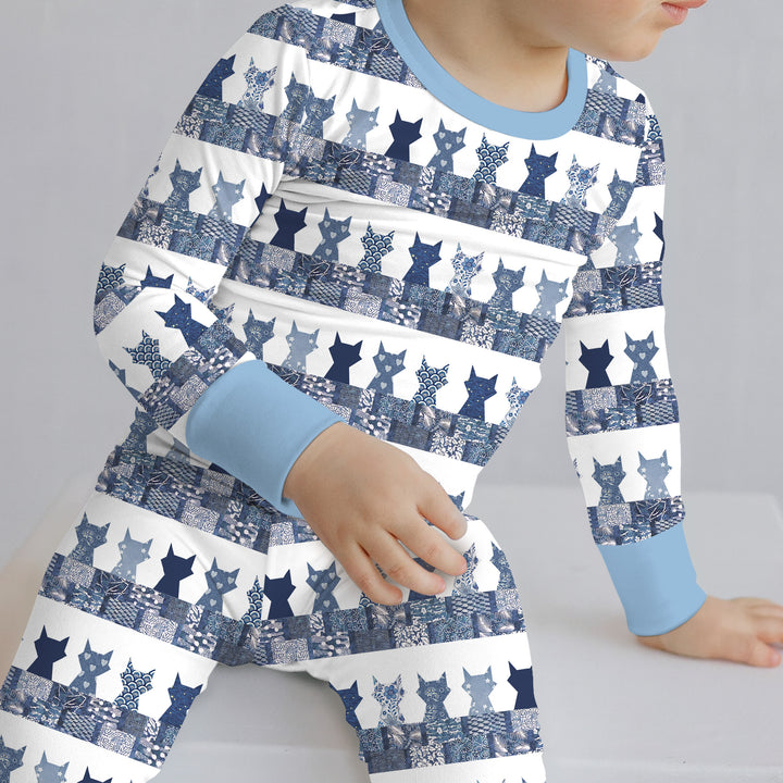 Midnight Feline Two Piece Long Sleeve Pajama Set