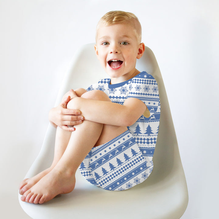 Blue Fair Isle Two Piece Short Sleeve Shorts Pajama Set
