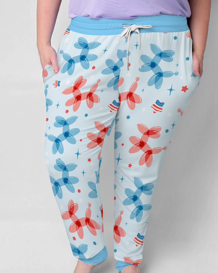 American Balloon Dog Party Bamboo Women Pajama Set