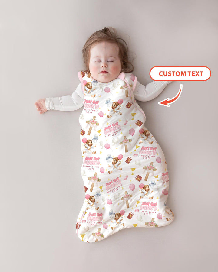 Custom Name Baptism Just Got Dunk'd Sleep Bag