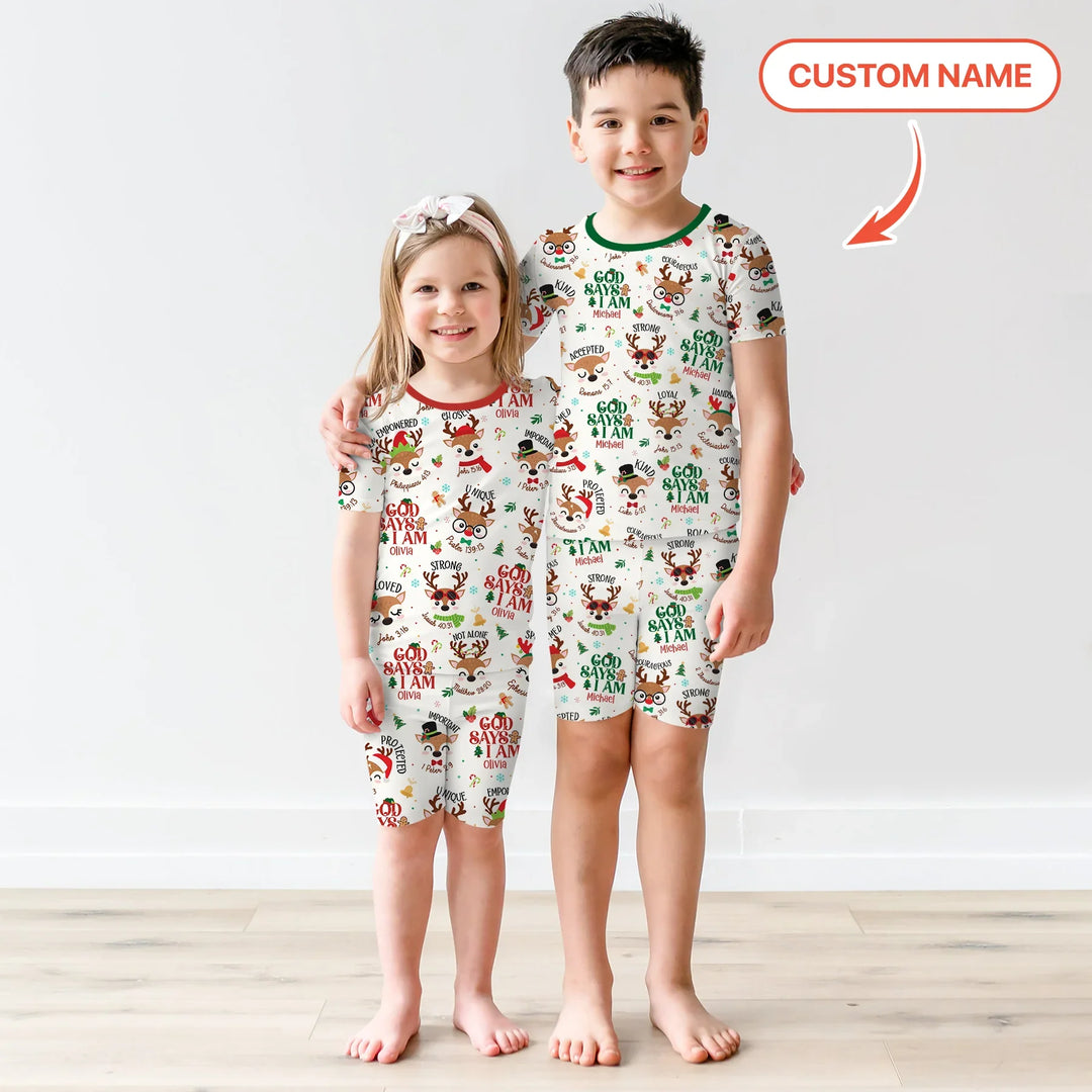 Zweiteiliges Pyjama-Set mit kurzen Ärmeln und Shorts im Sommer-Design