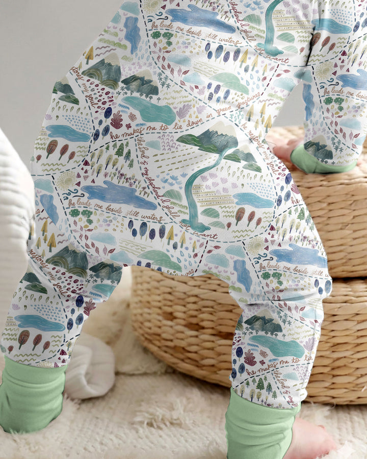 Whimsical Psalms 23 Map Bamboo Convertible Zippy