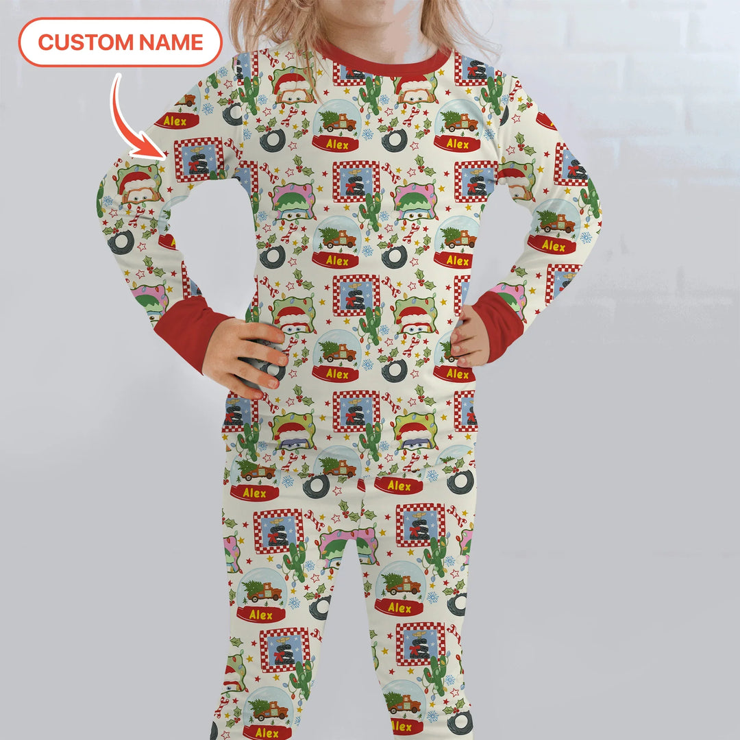 Zweiteiliges Langarm-Pyjama-Set mit Sommerfrüchten