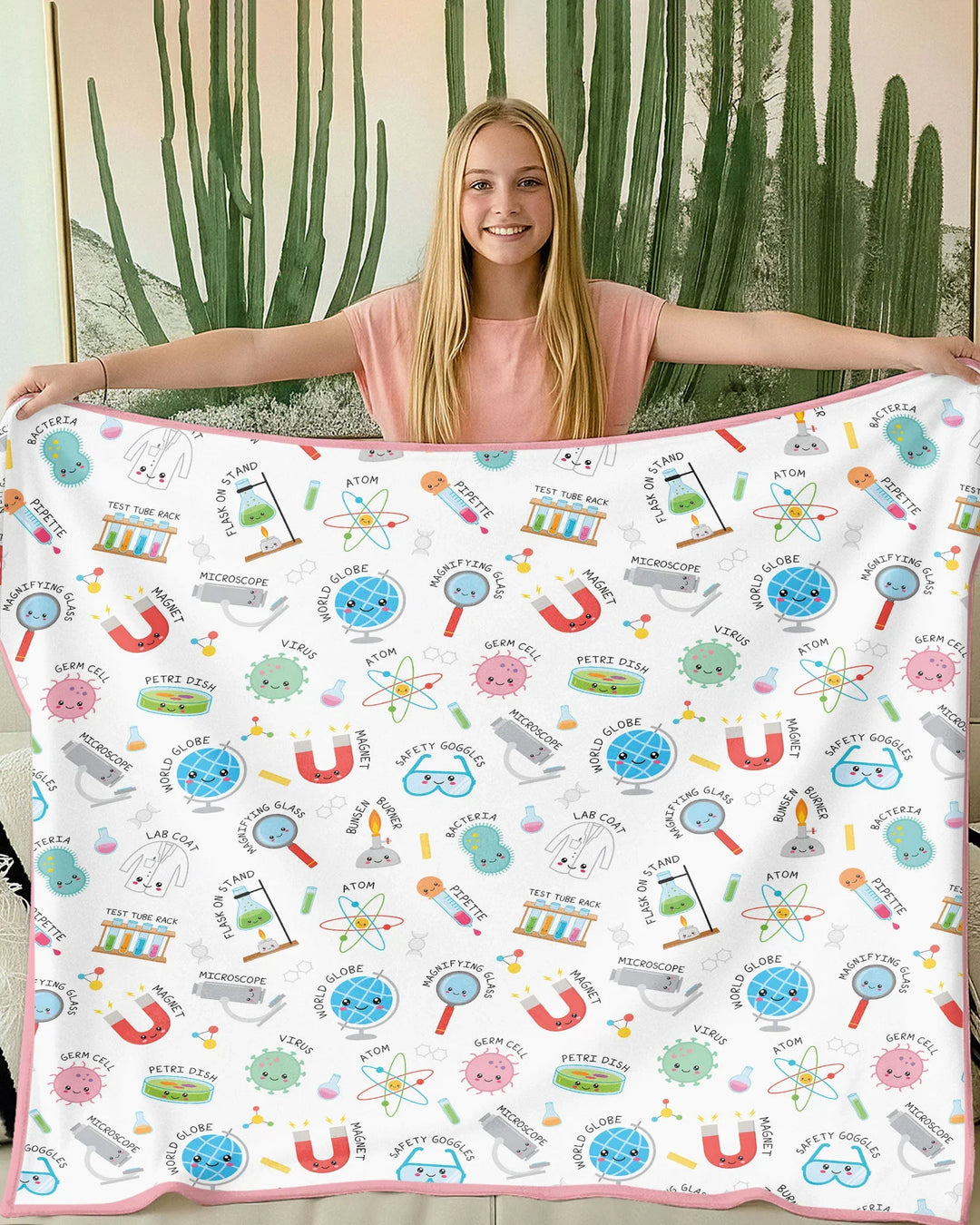Science Fun Family Matching Bamboo Blanket