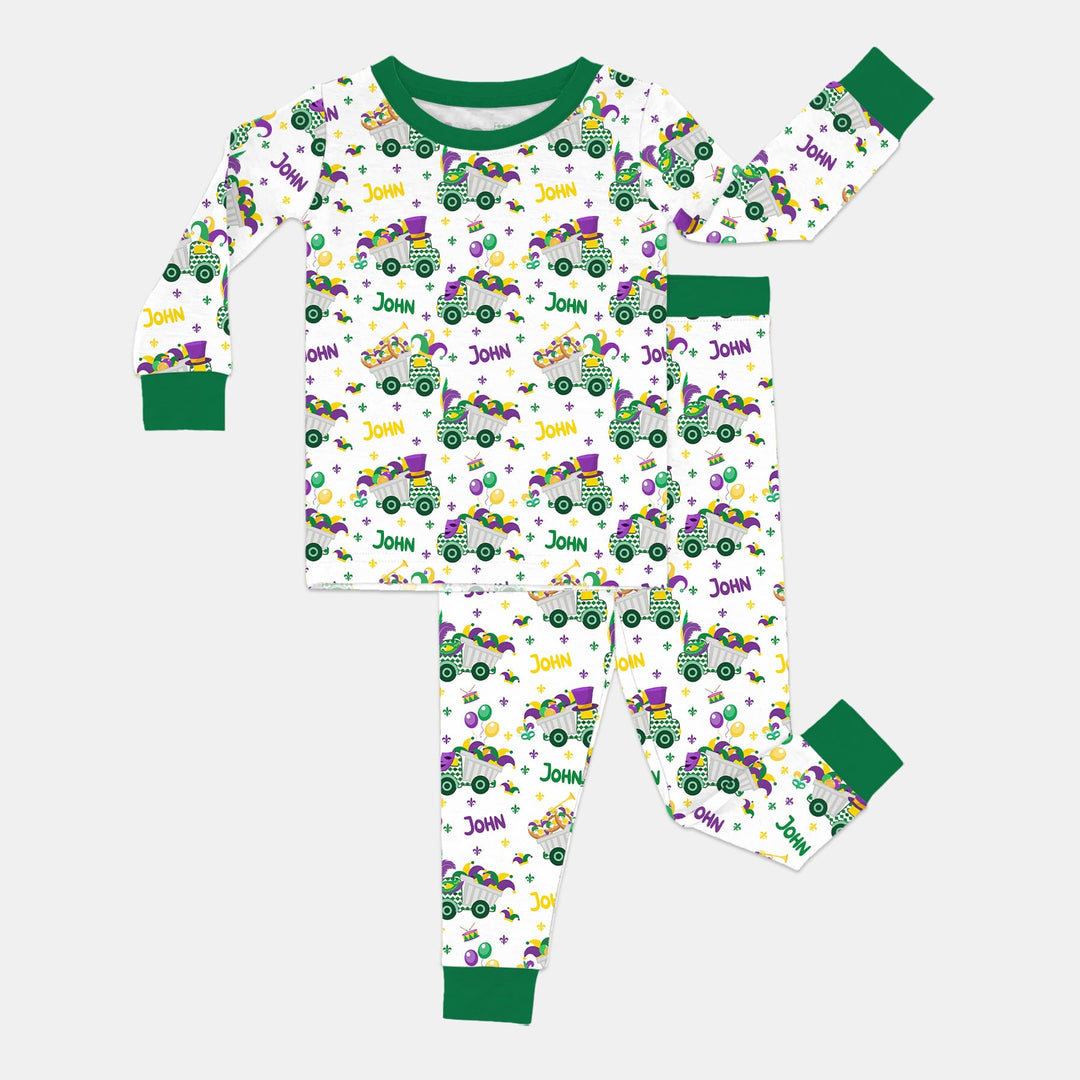 Mardi Gras Trucks Two Piece Long Sleeve Pajama Set