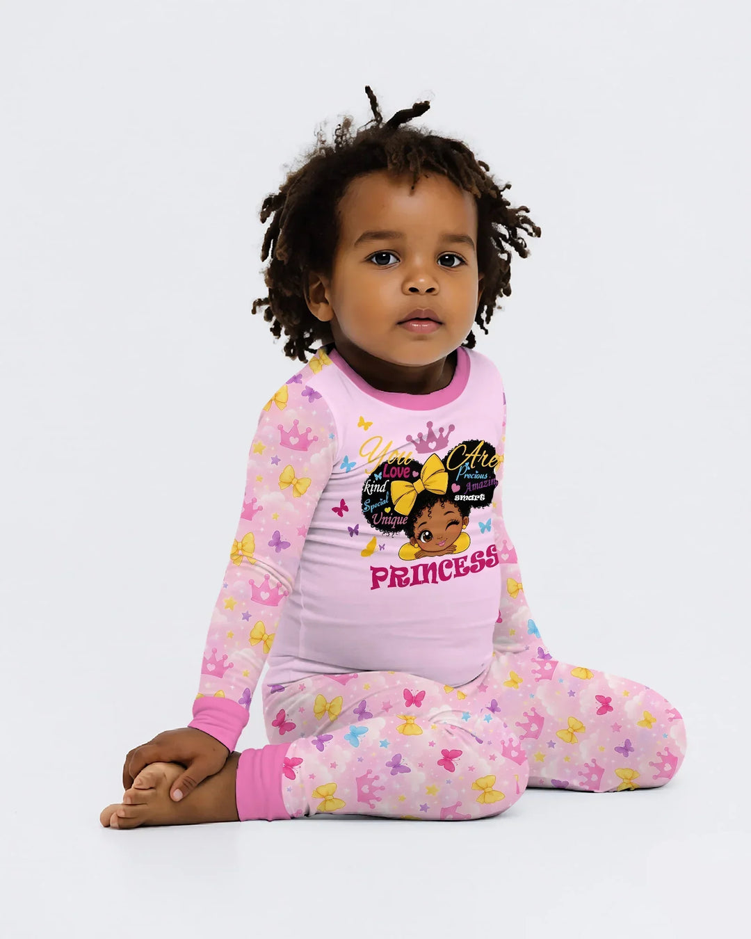 Afro Princess You Are Beautiful Bamboo Two Piece Long Sleeve Pajama Set