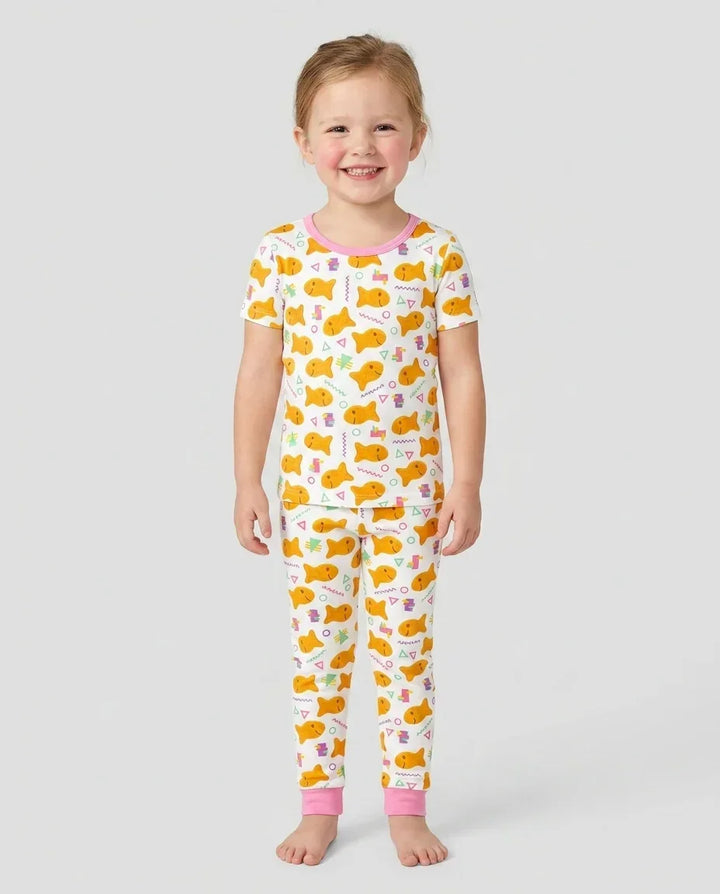 Conjunto de pijama de dos piezas de manga corta de bambú