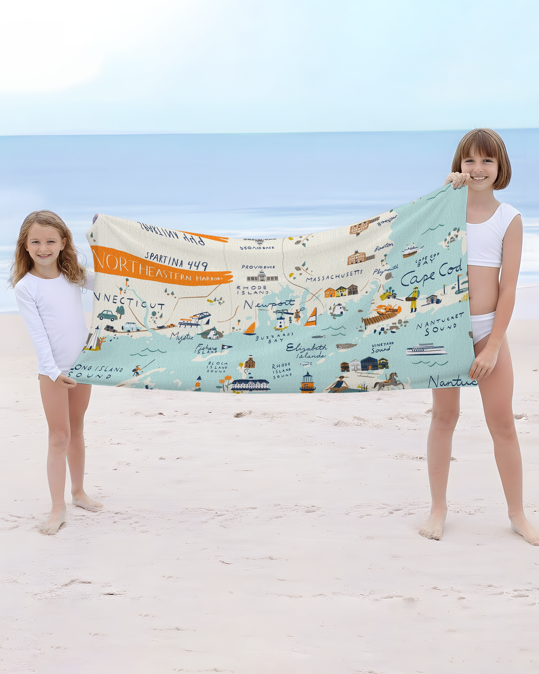 Northeastern Harbors Bamboo Beach Towel