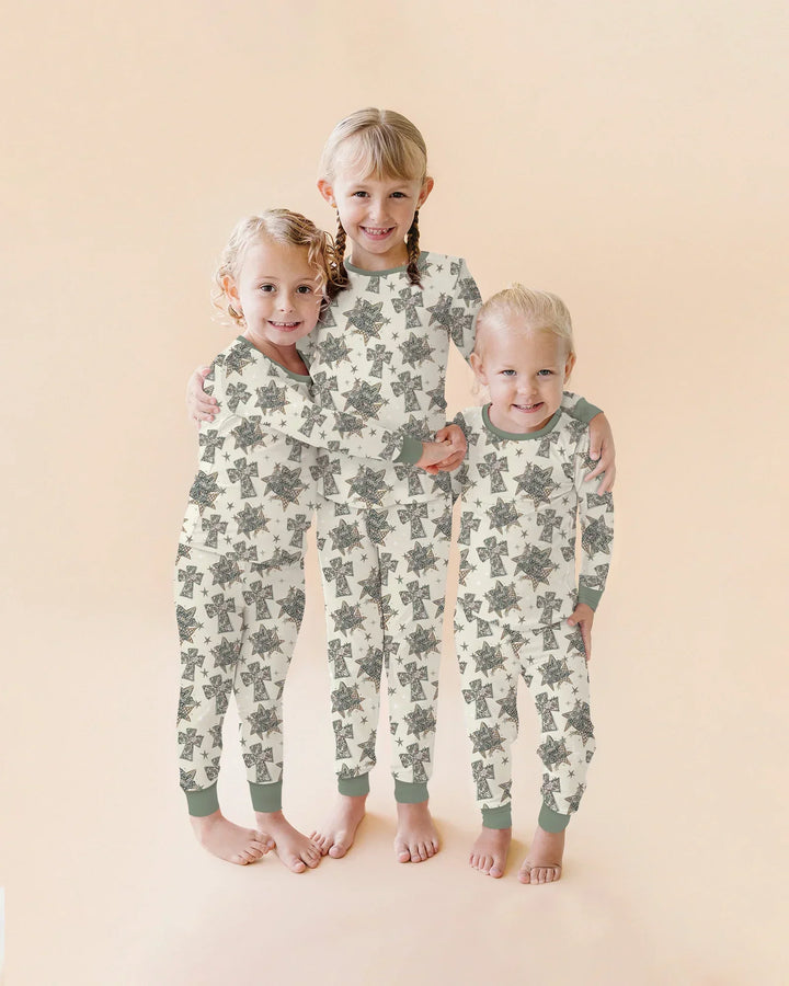 Conjunto de pijama de dos piezas de bambú con mangas largas, plantilla PERSONALIZADA