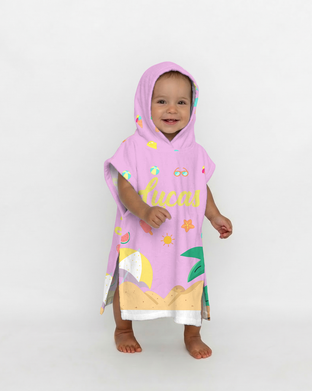 Personalised Fruits Palm Tree Marine Animals Bamboo Swim Poncho