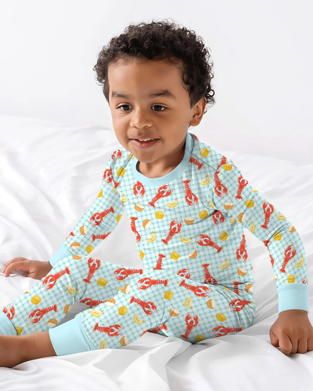 Preppy Crawfish Season Bamboo Two Piece Long Sleeve Pajama Set