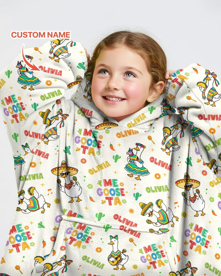 Custom name Me Goose-ta Bamboo Blanket Hoodie