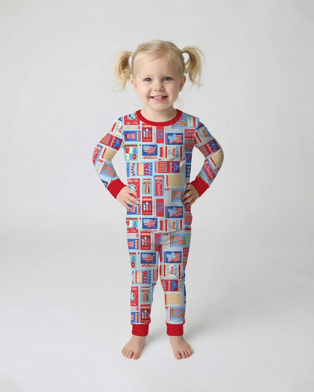 Zweiteiliges Langarm-Pyjama-Set mit Sommerfrüchten