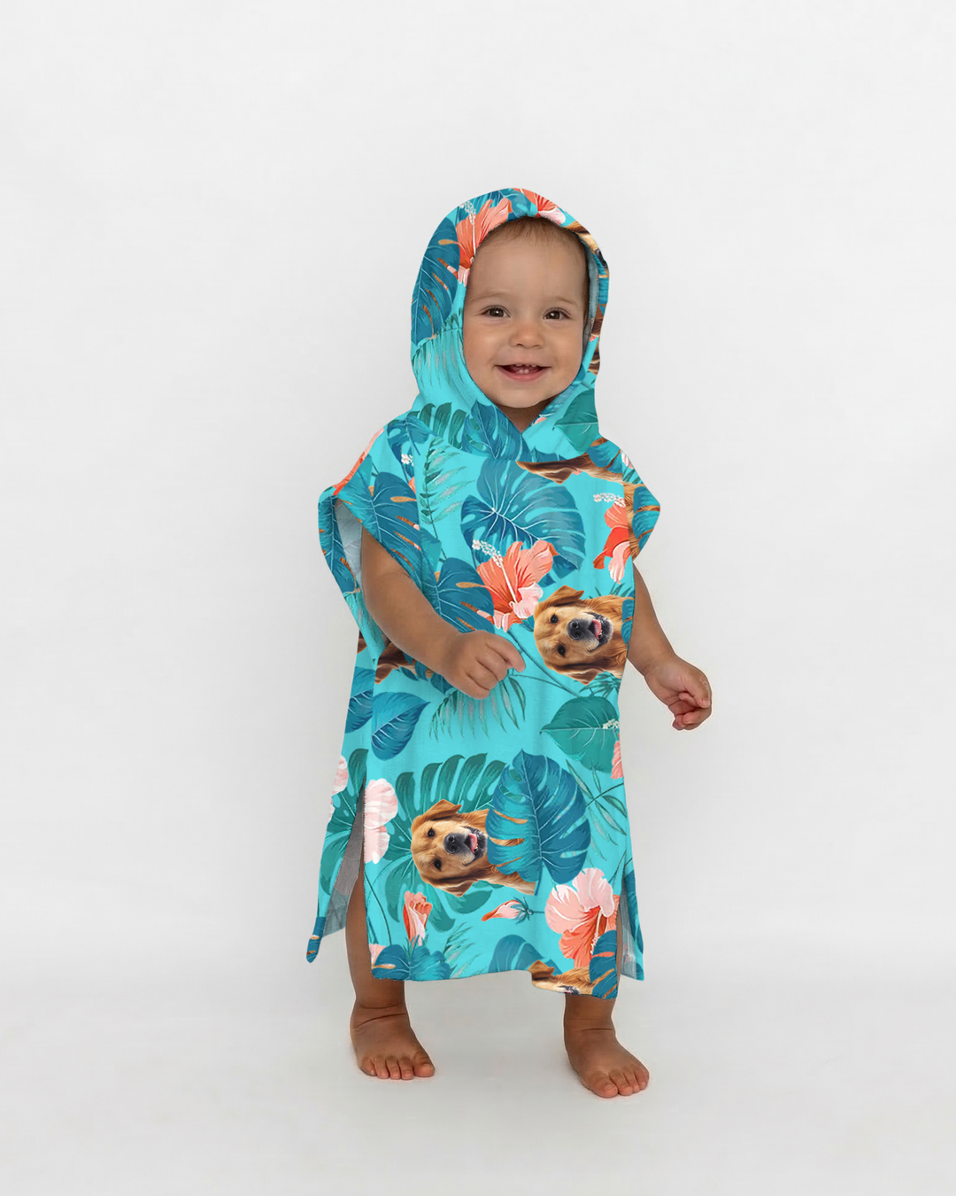 Hawaiian Custom Photo Dog Bamboo Swim Poncho