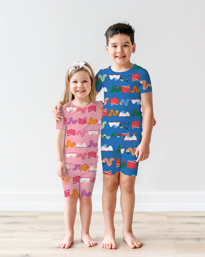 Bookworm Family Matching Bamboo Two Piece Short Sleeve Shorts Pajama Set
