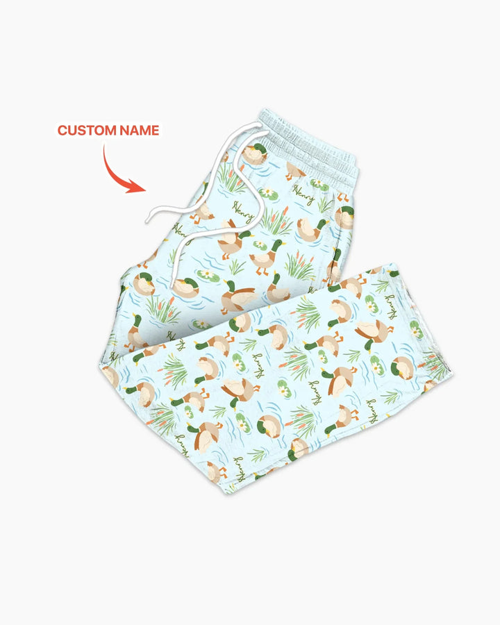 Pijama para hombre de pato ánade real de bambú personalizado