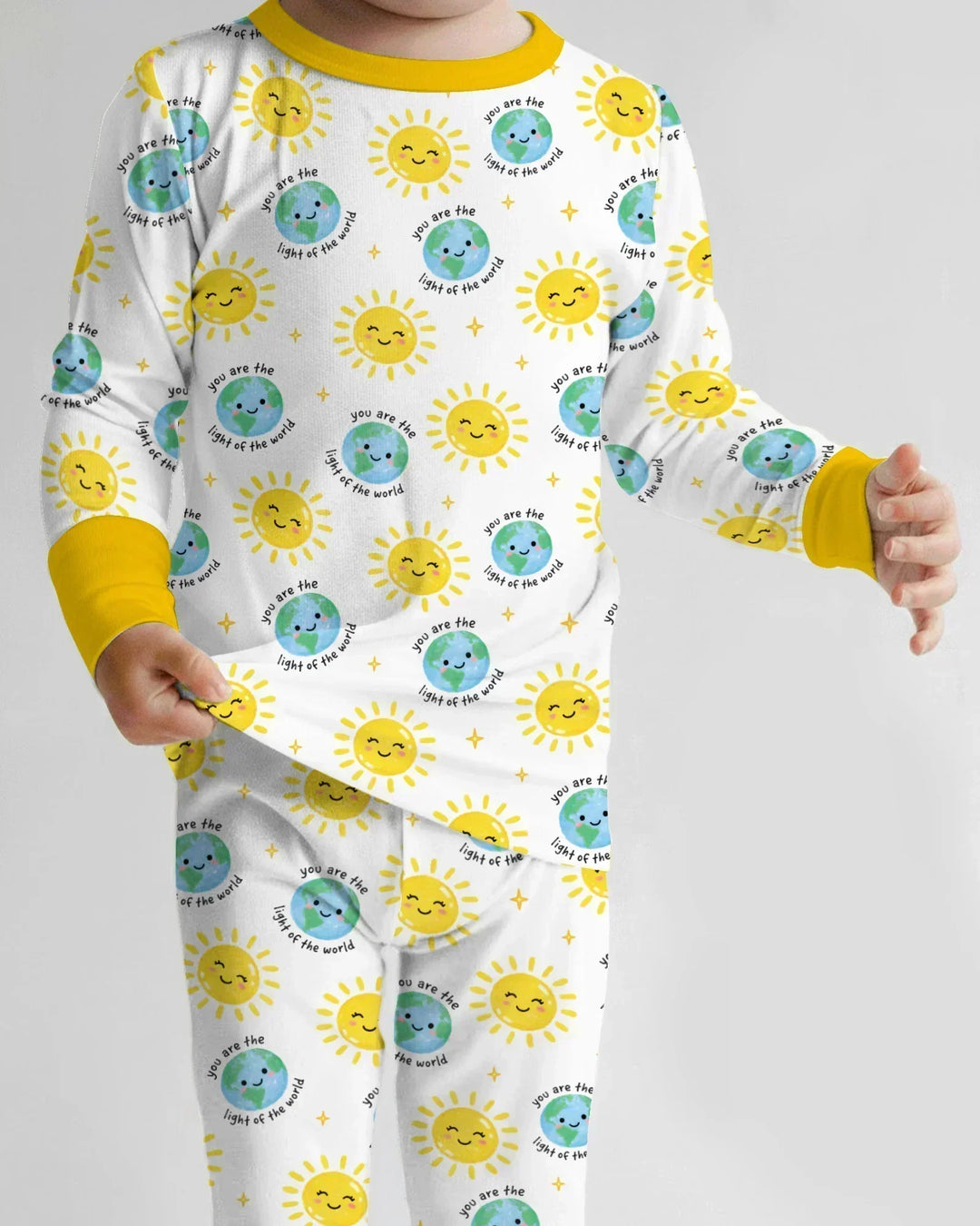 Matthew 5:14 Light of the World Bamboo Two Piece Long Sleeve Pajama Set