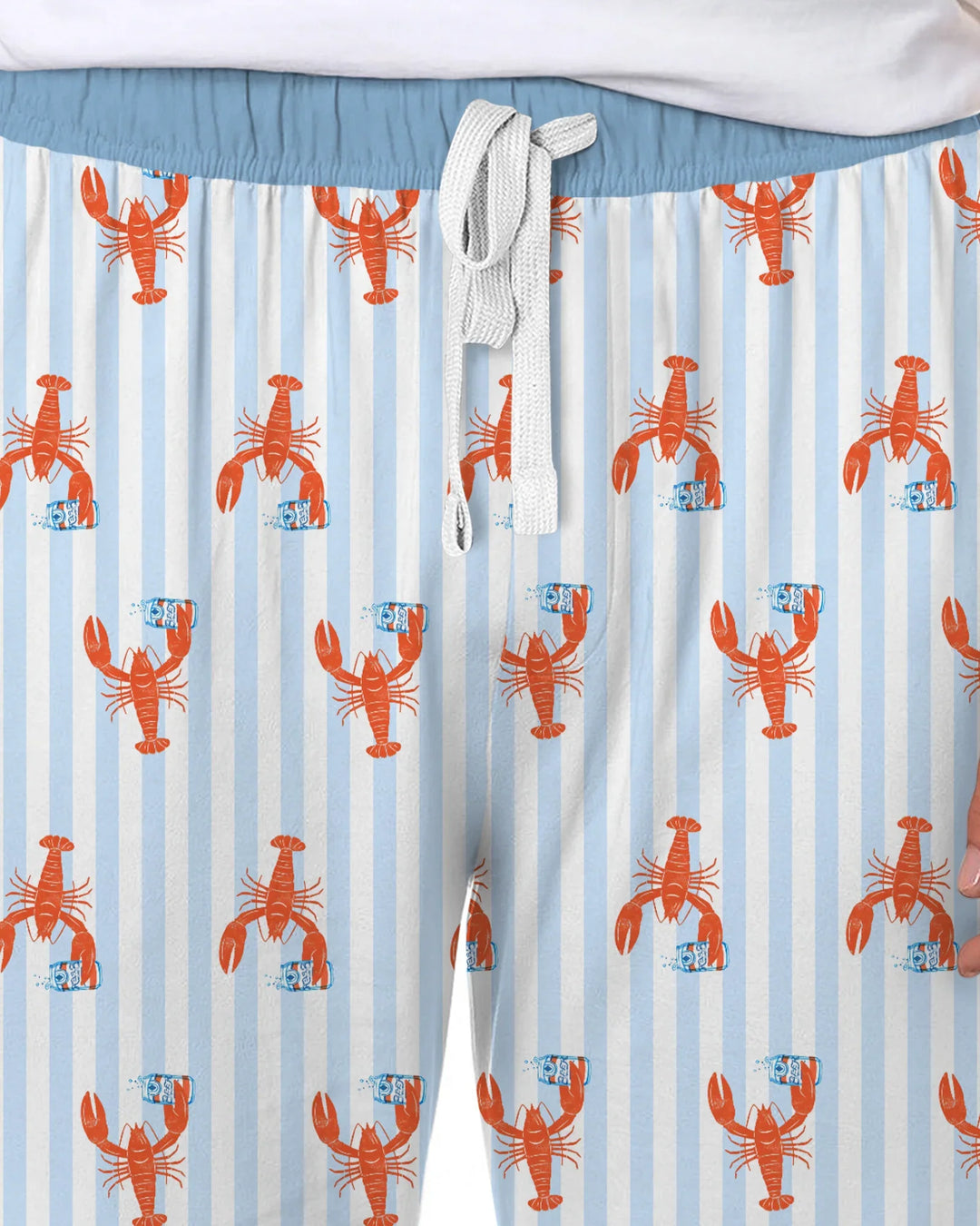 Conjunto de pijama de hombre de bambú con tema de temporada de cerveza de cangrejo de río