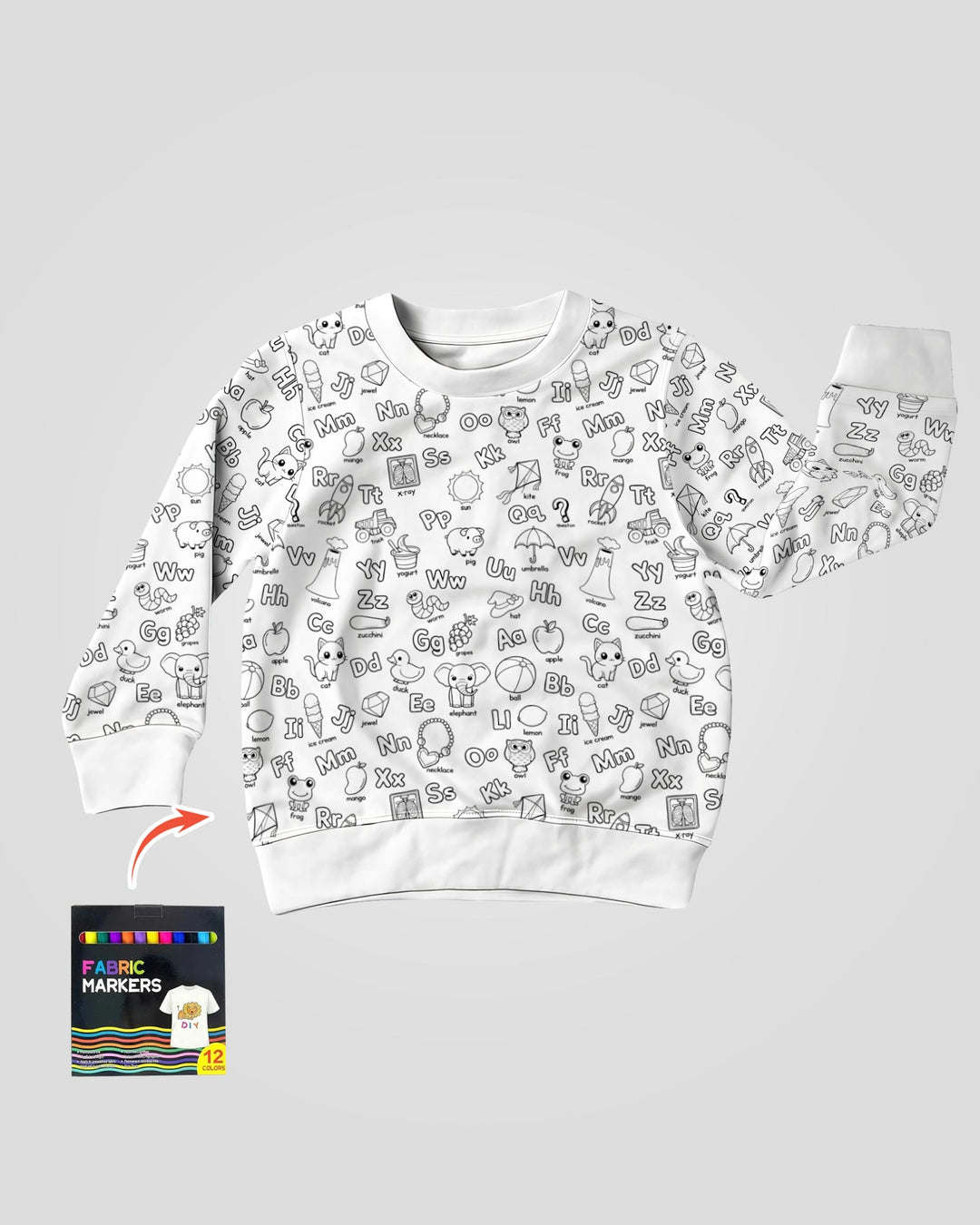 All Colorable Alphabet Crewneck Sweatshirt