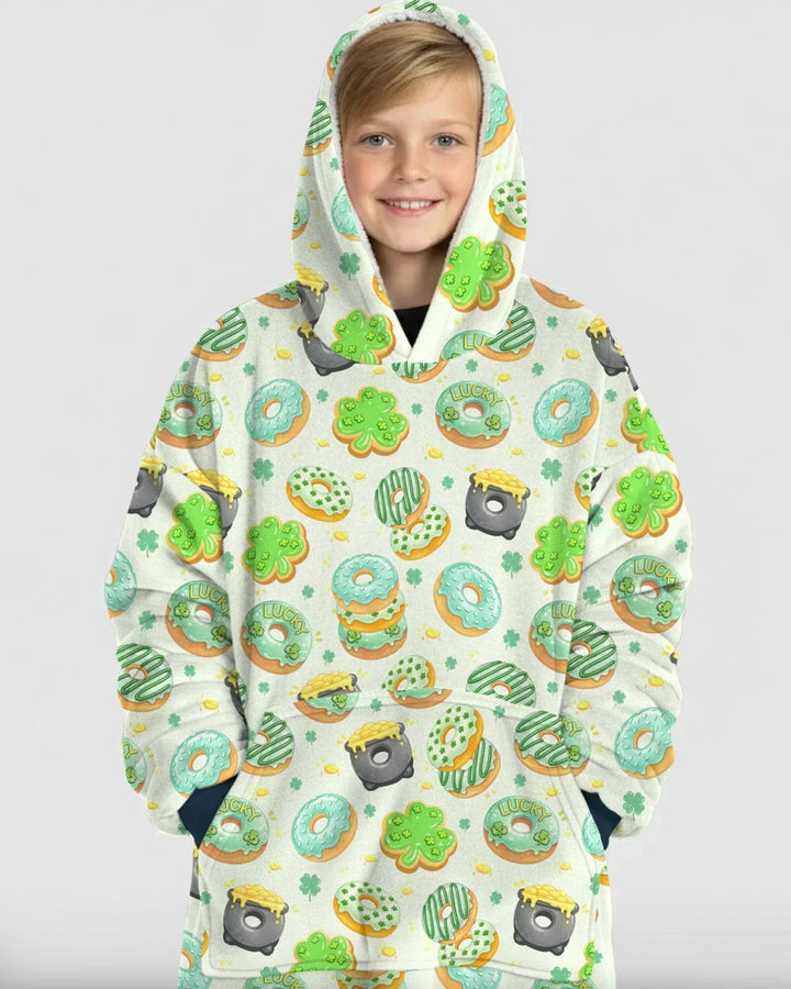 St. Patrick's Day Donut Wearable Blanket Hoodie