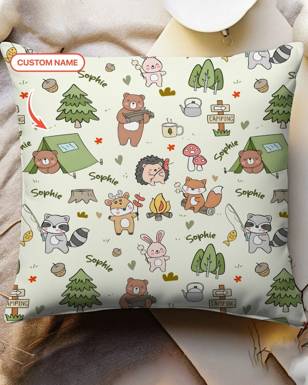 Custom Name Little Camp BuddiesBamboo Pillow Case