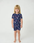 My First 4th of July Star Striped  Bamboo Two Piece Short Sleeve Shorts Pajama Set