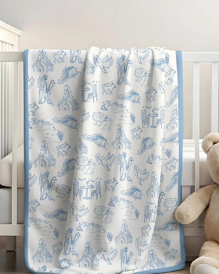 Psalm 23 Sketch Bamboo Blanket