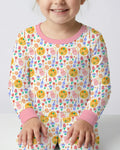 Zweiteiliges Langarm-Pyjama-Set mit Sommerfrüchten