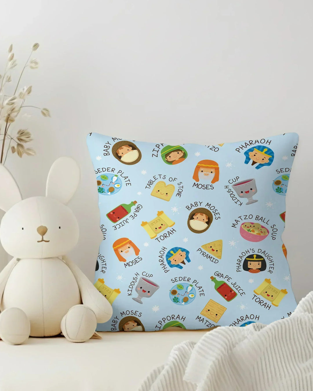 Cute Passover Characters Pillow Case