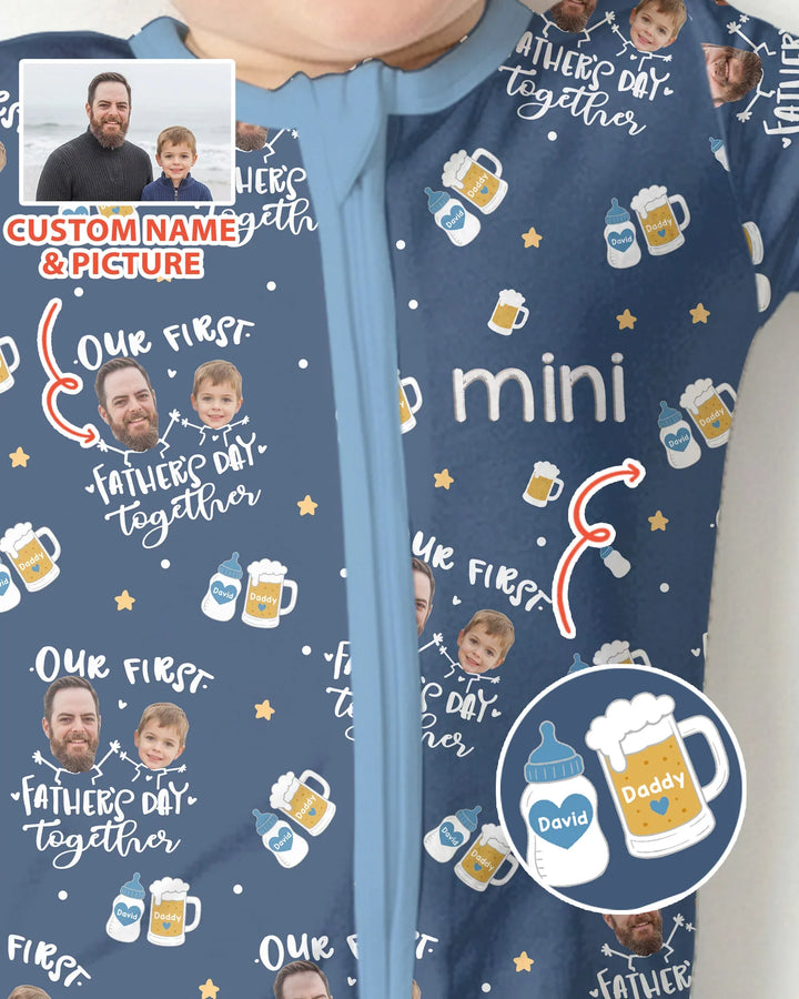 Personalized Embroidered Our First Father's Day Bamboo Convertible Zippy