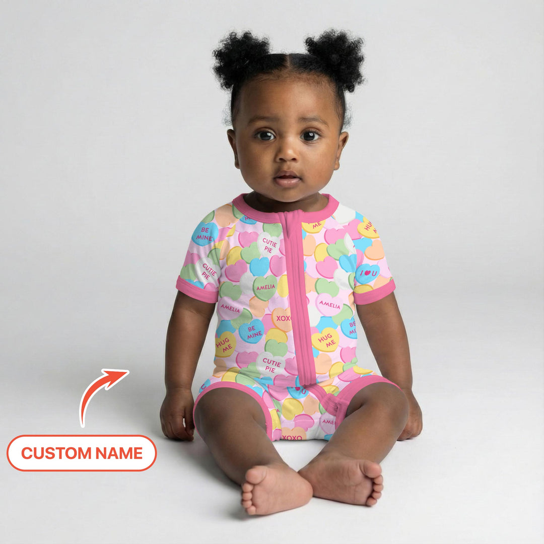 Valentine Candy Crush Family Matching Shorty Zippy