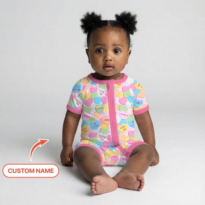 Valentine Candy Crush Family Matching Shorty Zippy