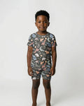 Funny African Animals Bamboo Two Piece Short Sleeve Shorts Pajama Set