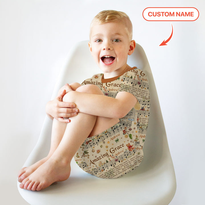 Amazing Grace Custom Name Two Piece Short Sleeve Shorts Pajama Set