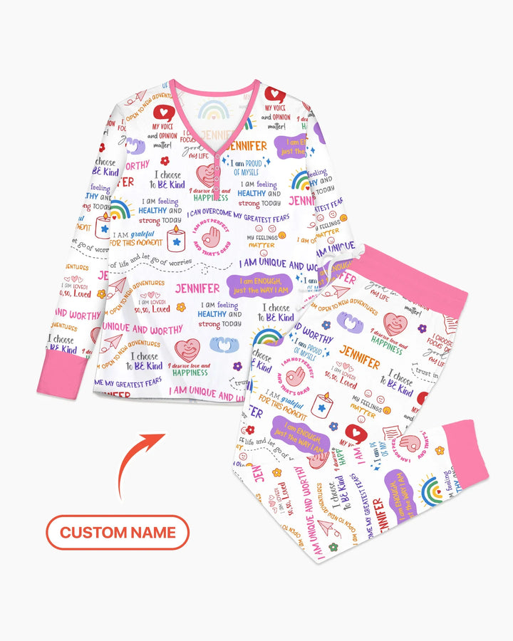 Daily Affirmations Matching Mommy & Baby Bamboo Women Pajama Set