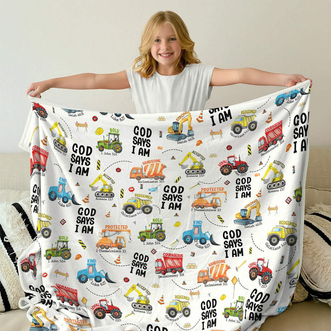 God Says I Am Boy Toddler Blanket
