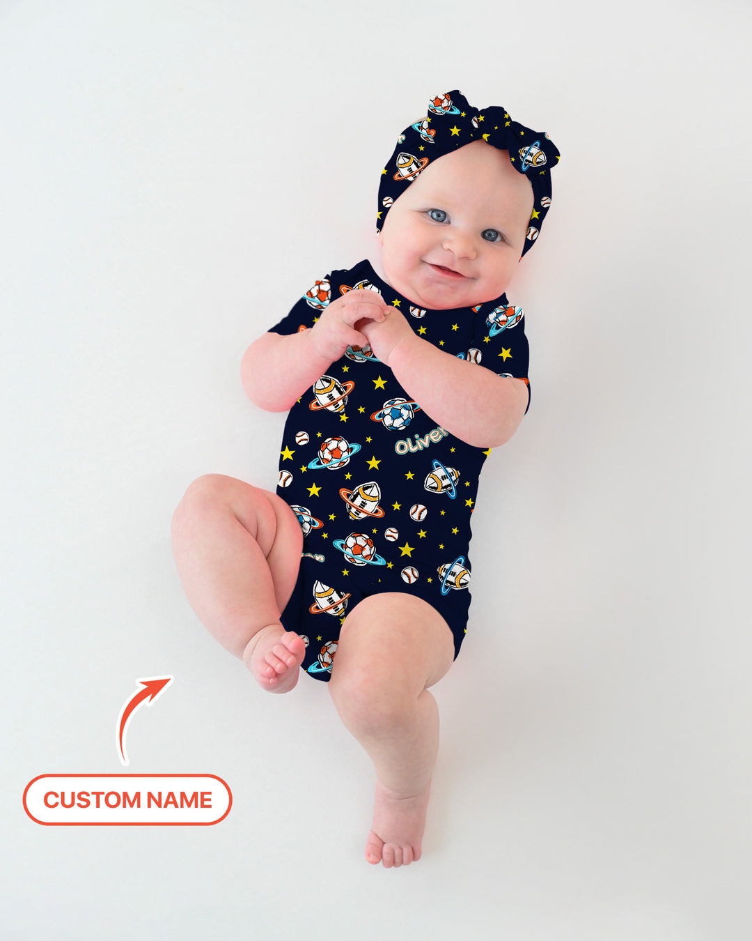 Custom Name Space Sport Bamboo Bodysuit