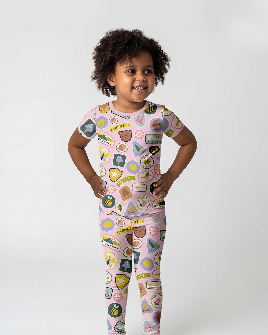 Conjunto de pijama de dos piezas de manga corta de bambú