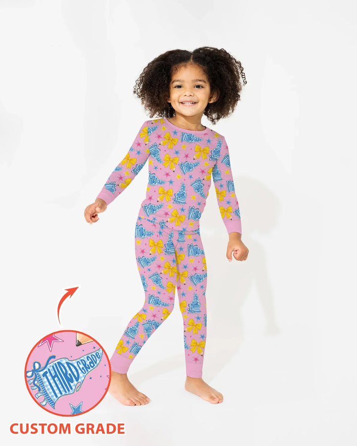 Conjunto de pijama de dos piezas de bambú con mangas largas, plantilla PERSONALIZADA